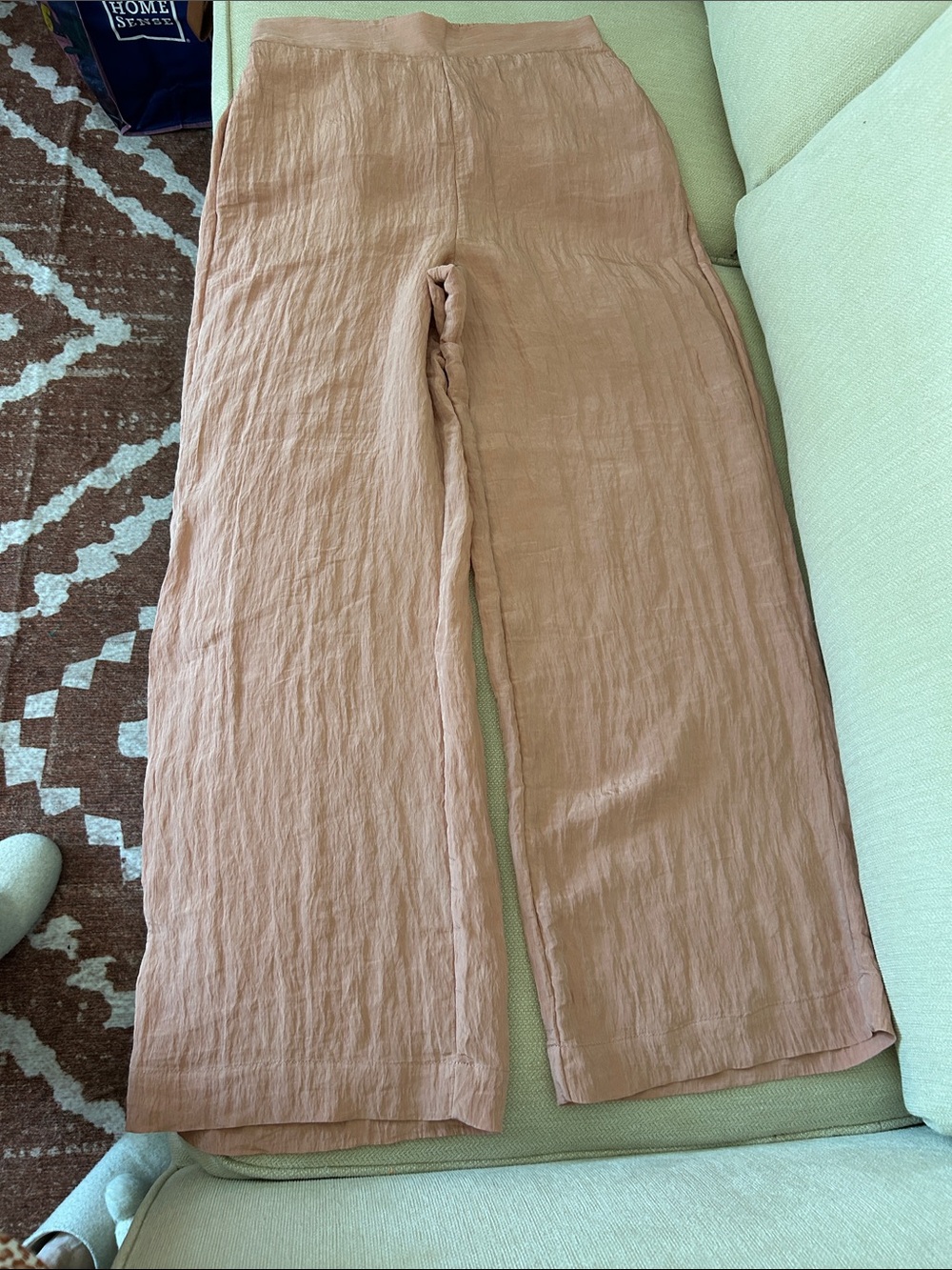 House of Harlow 1960 Wide Leg Flowy Pants in Blush Tan